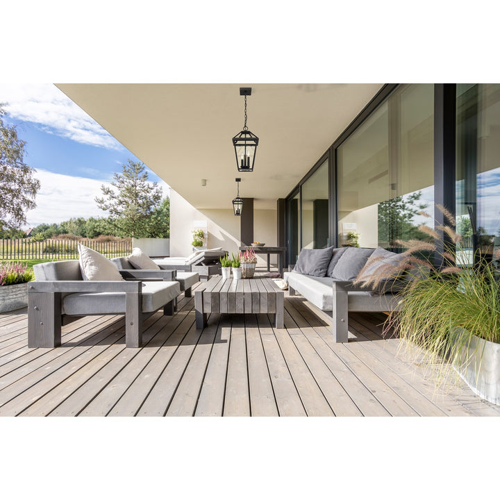 3 Light Outdoor Chain Mount Ceiling Fixture