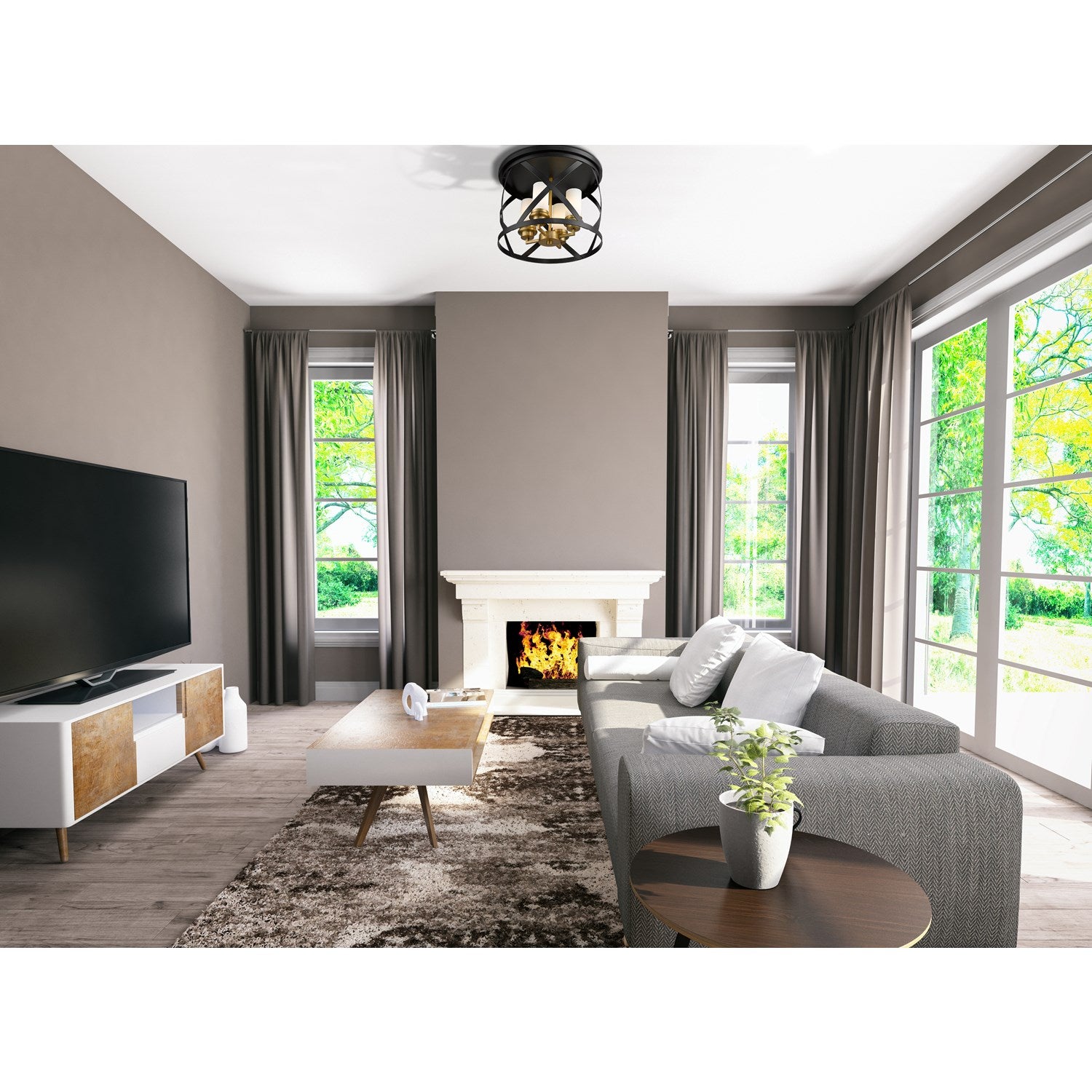 4 Light Flush Mount