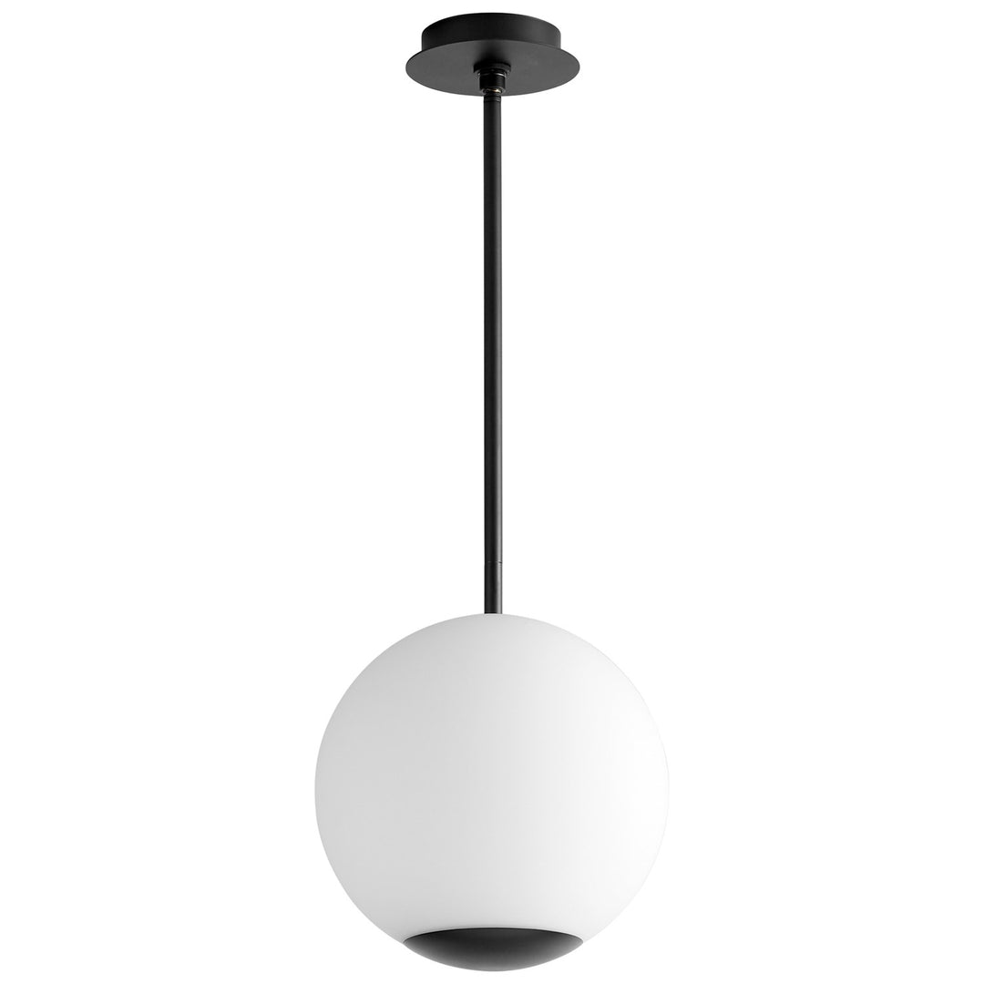 12in Opal Pend - Bk by Oxygen Lighting