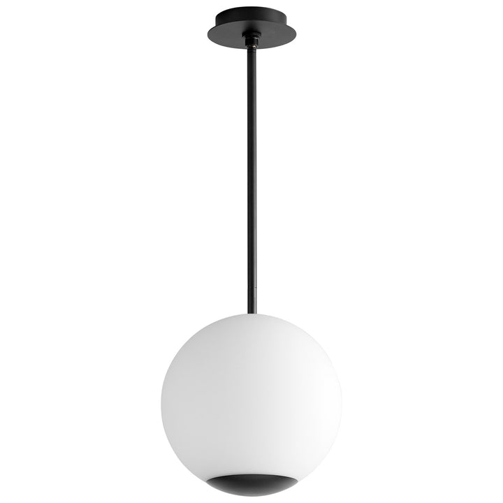 12in Opal Pend - Bk by Oxygen Lighting