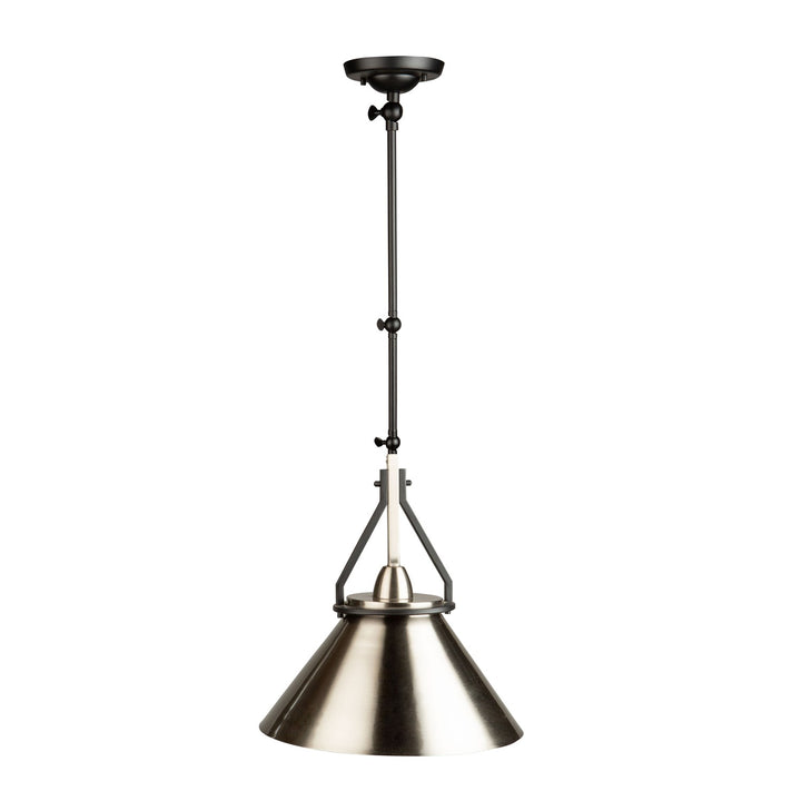 1 Light Sconce/Pendant Black And Brushed Nickel