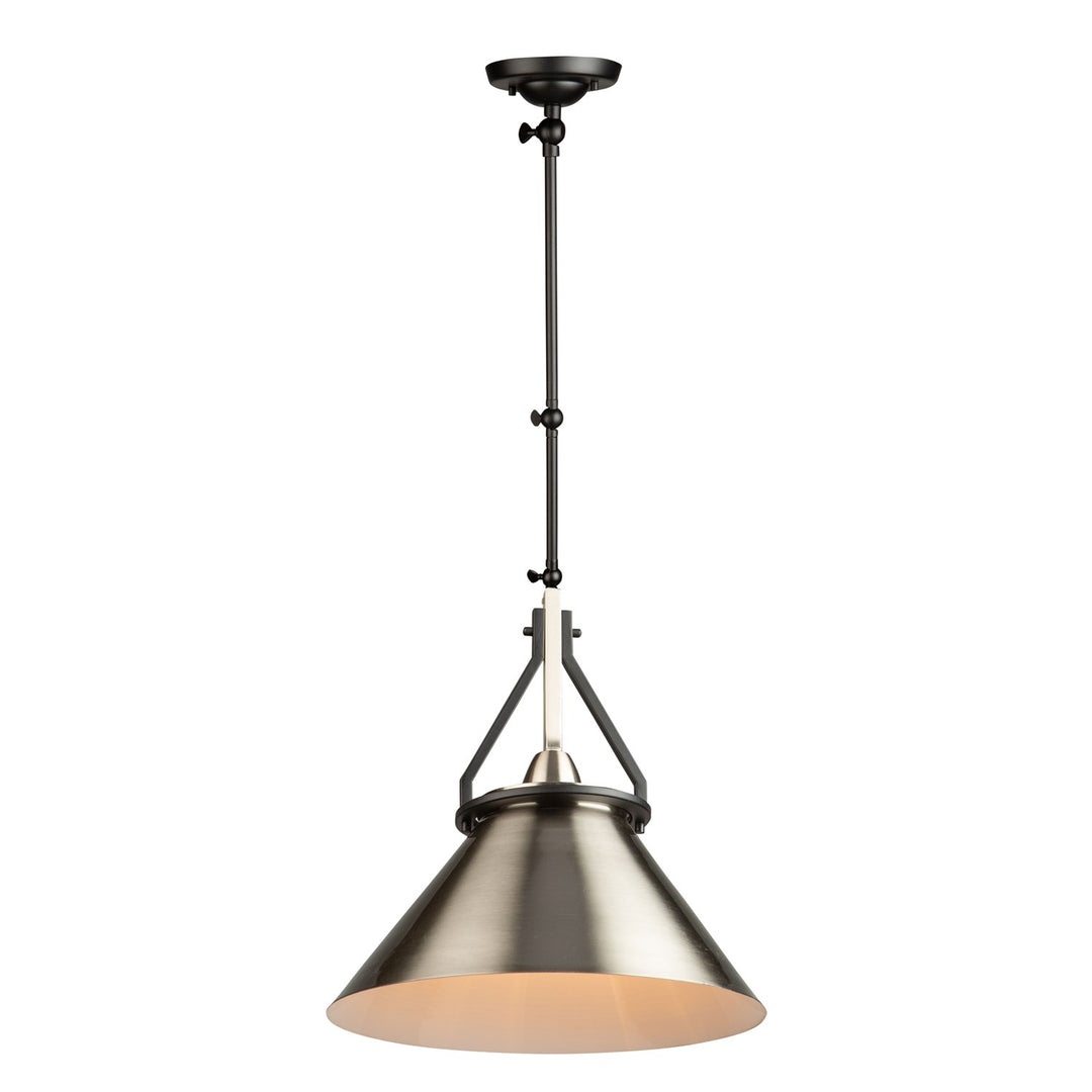 1 Light Sconce/Pendant Black And Brushed Nickel