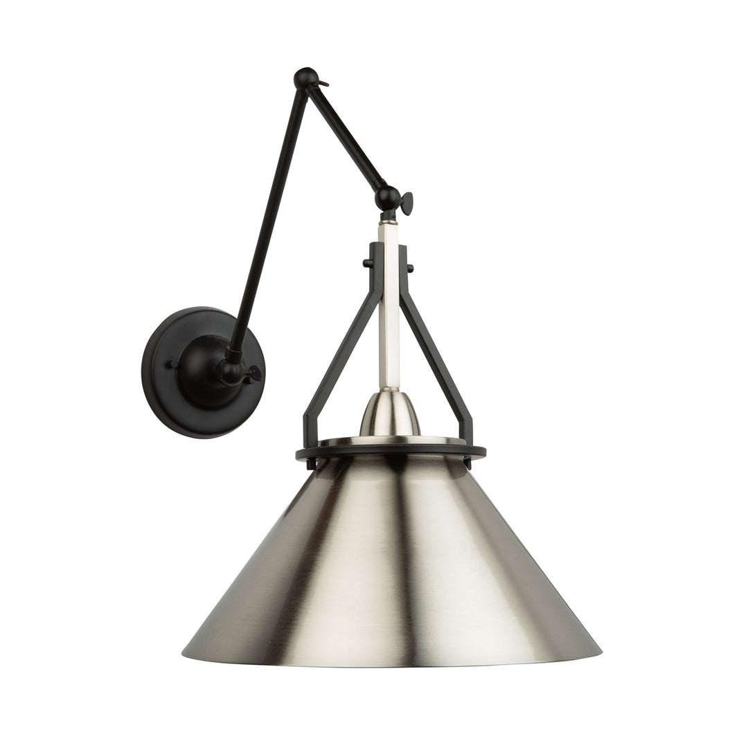 1 Light Sconce/Pendant Black And Brushed Nickel