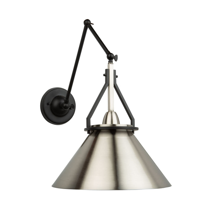 1 Light Sconce/Pendant Black And Brushed Nickel