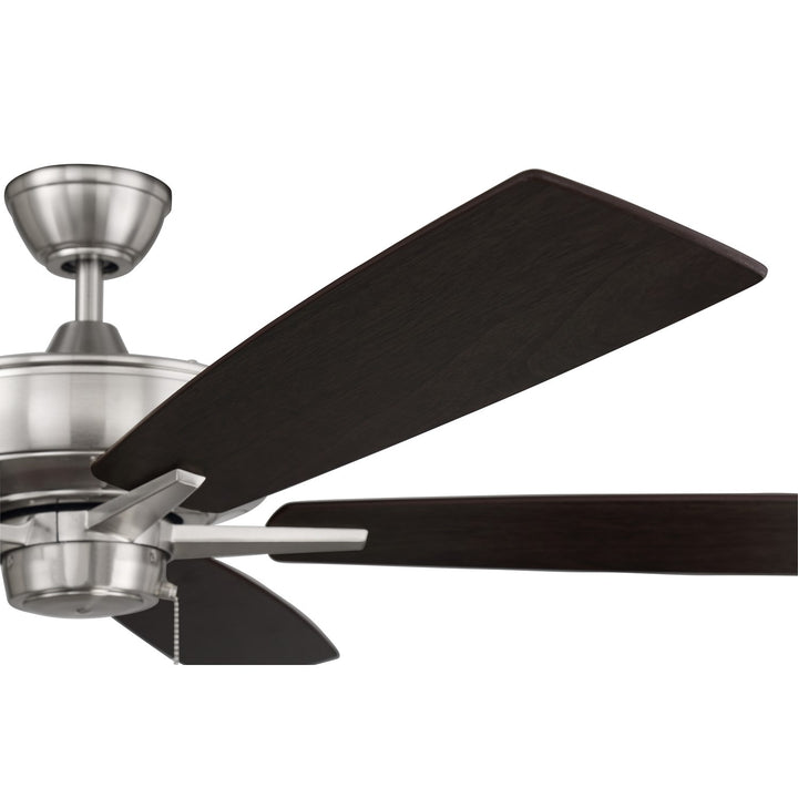 60in Super Pro 60 in Brushed Polished Nickel w/ Driftwood/Grey Walnut Blades
