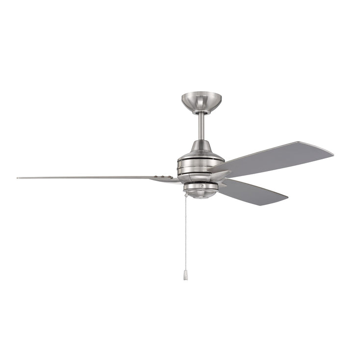 52in  in Brushed Polished Nickel w/ Brushed Nickel/Driftwood Blades by Craftmade