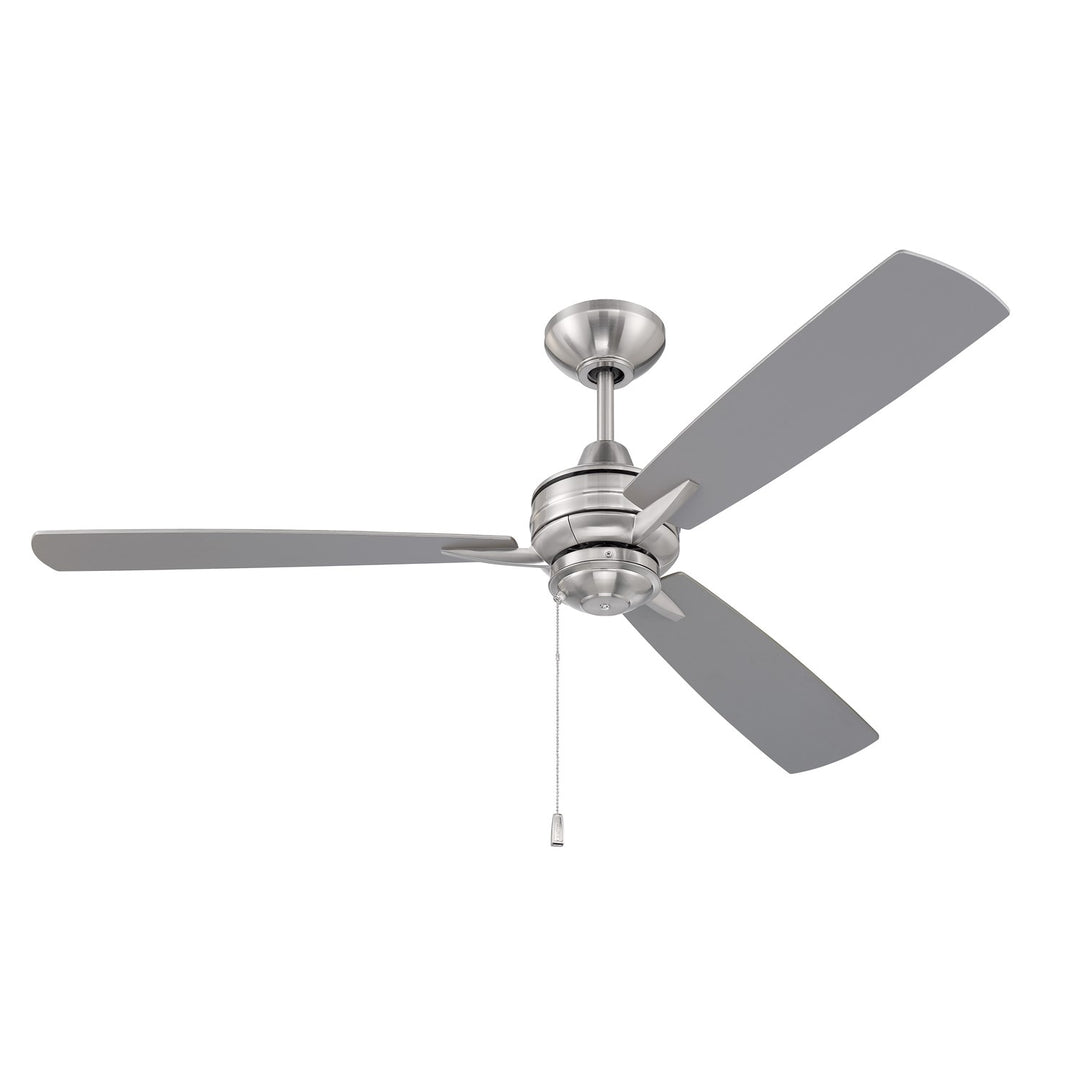52in  in Brushed Polished Nickel w/ Brushed Nickel/Driftwood Blades
