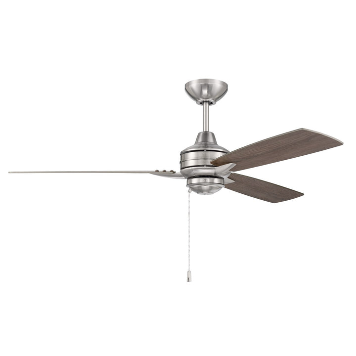 52in  in Brushed Polished Nickel w/ Brushed Nickel/Driftwood Blades