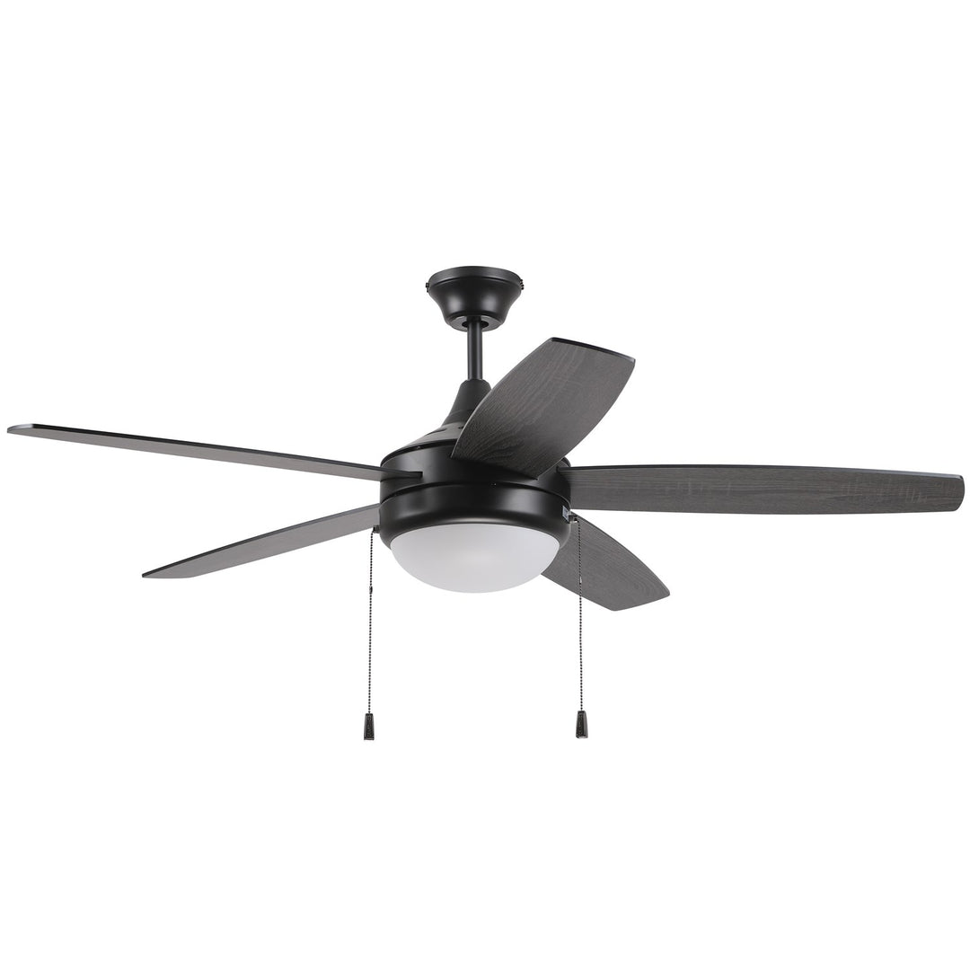 52in Phaze Energy Star 5 in Flat Black  w/ Flat Black/Greywood Blades by Craftmade