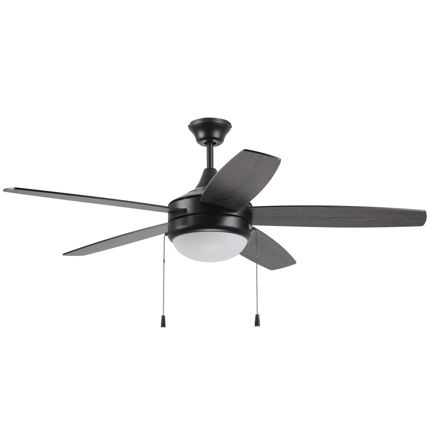 52in Phaze Energy Star 5 in Flat Black  w/ Flat Black/Greywood Blades by Craftmade
