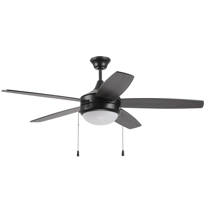 52in Phaze Energy Star 5 in Flat Black  w/ Flat Black/Greywood Blades by Craftmade