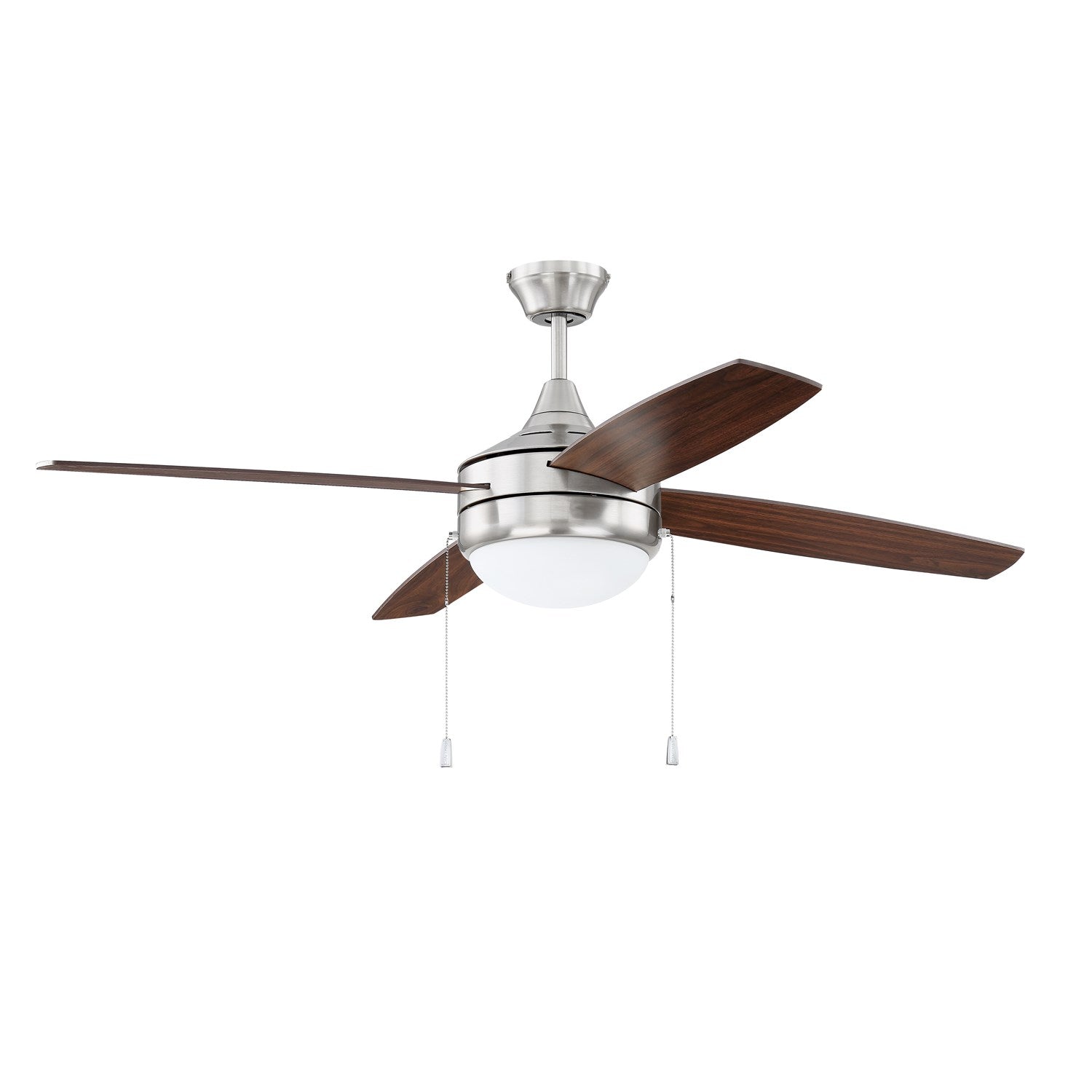52in Phaze Energy Star 4 in Brushed Polished Nickel w/ Walnut/Dark Oak Blades