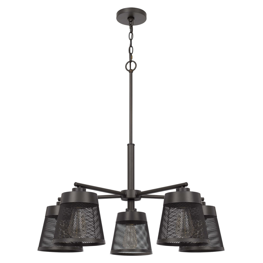60W X 5  Metal Chandelier With Mesh Shades by CAL Lighting
