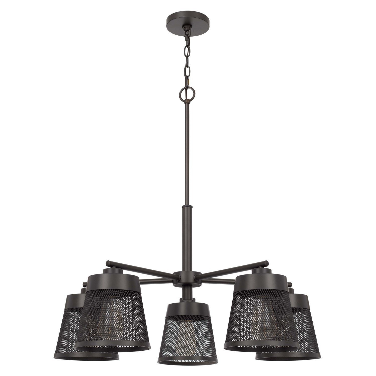 60W X 5  Metal Chandelier With Mesh Shades by CAL Lighting