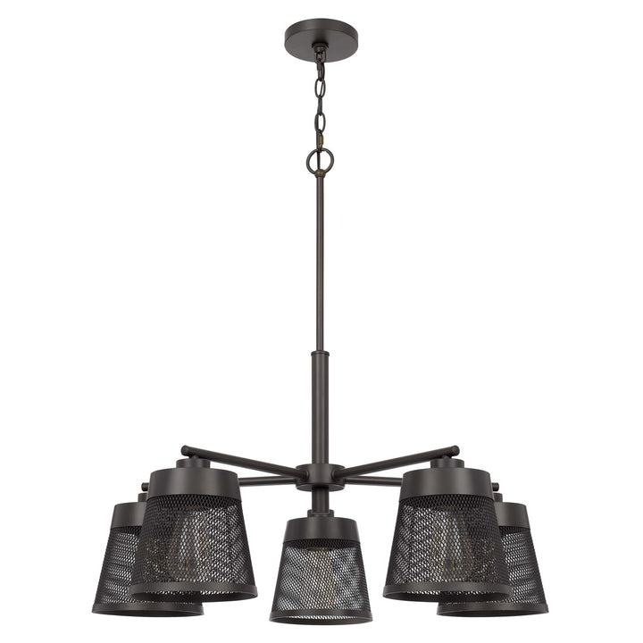 60W X 5  Metal Chandelier With Mesh Shades by CAL Lighting