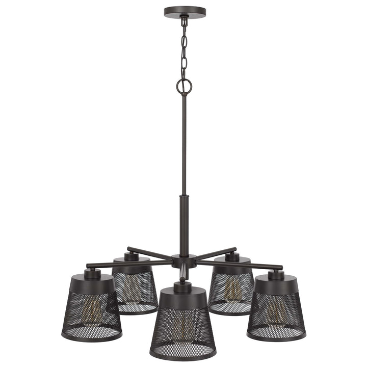 60W X 5  Metal Chandelier With Mesh Shades