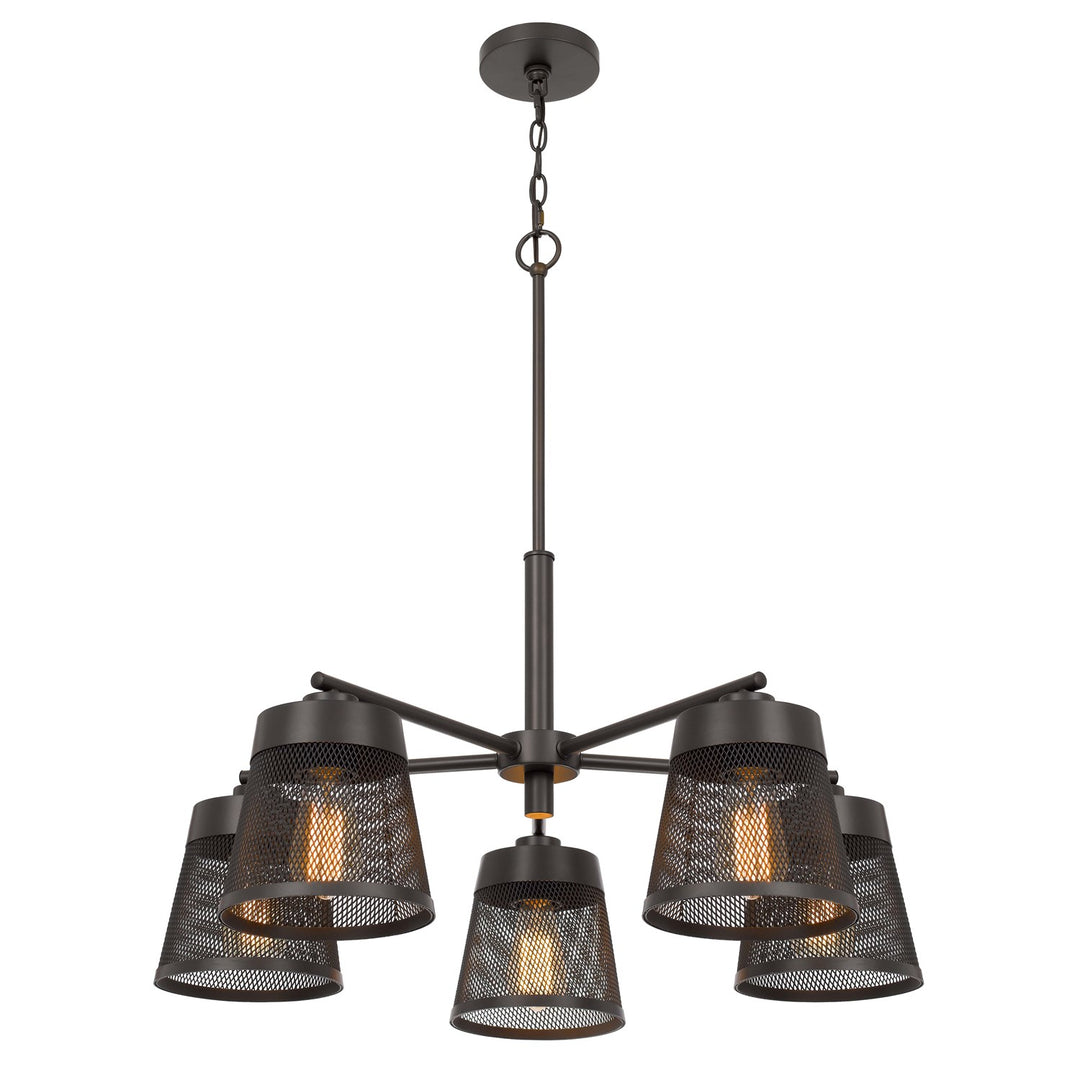 60W X 5  Metal Chandelier With Mesh Shades
