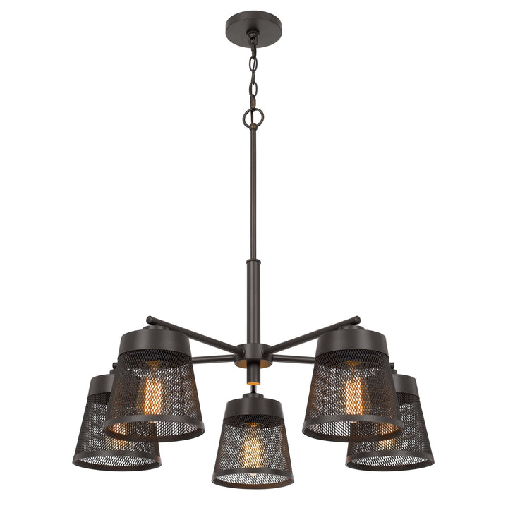 60W X 5  Metal Chandelier With Mesh Shades