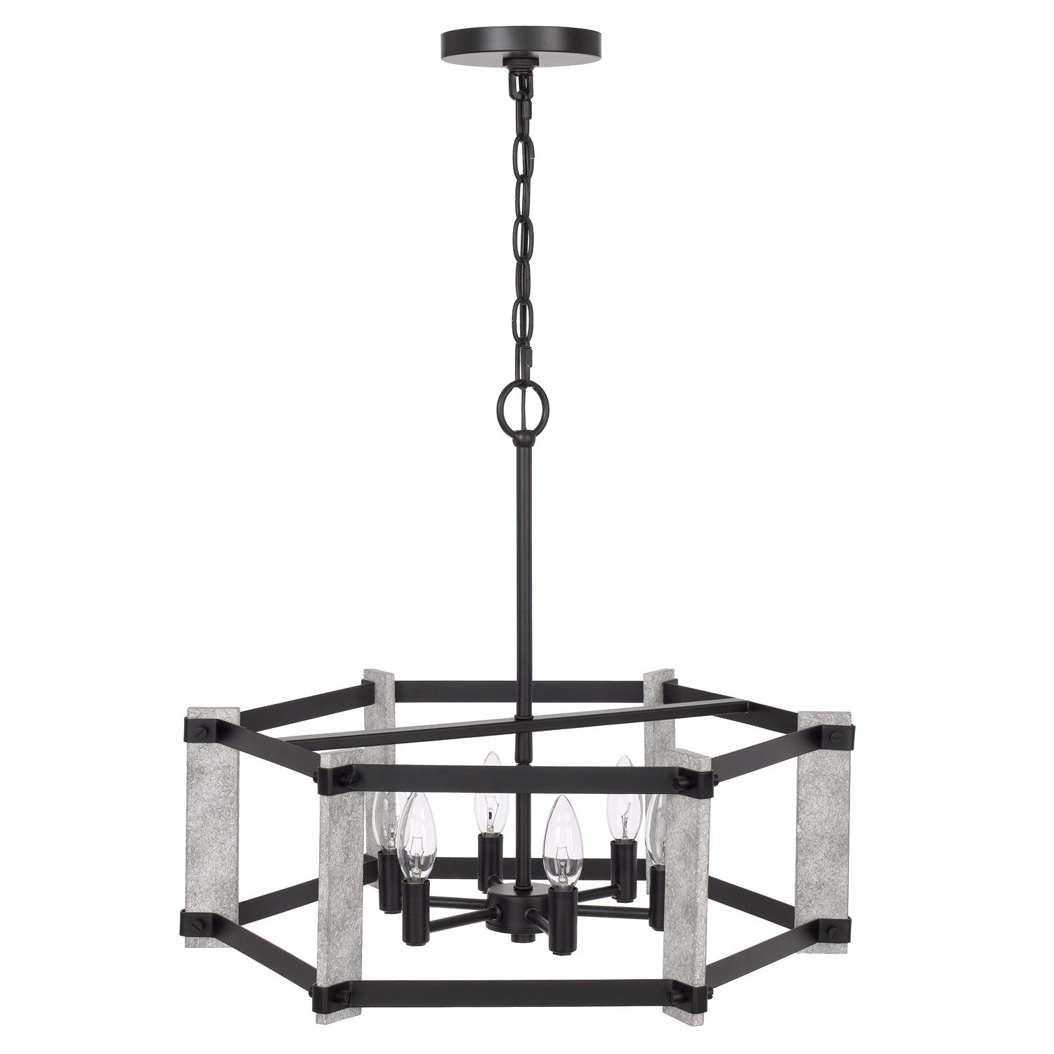 60W X 6  Hammered Metal Chandelier by CAL Lighting