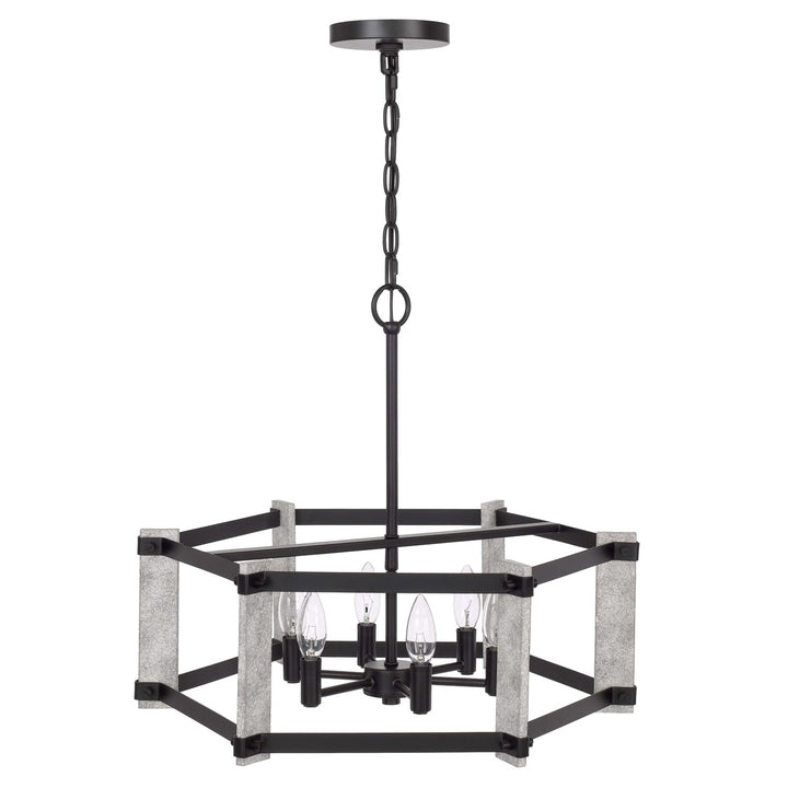 60W X 6  Hammered Metal Chandelier by CAL Lighting