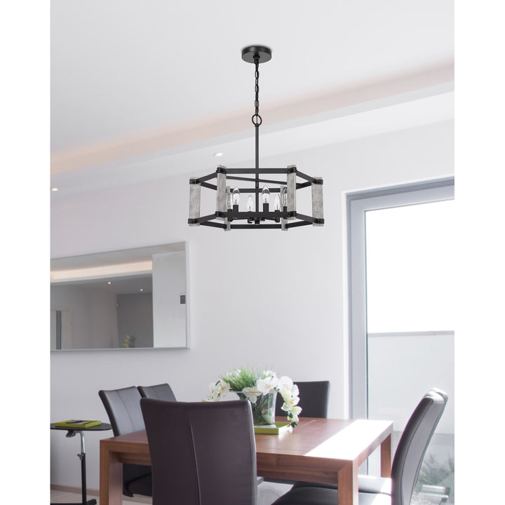 60W X 6  Hammered Metal Chandelier