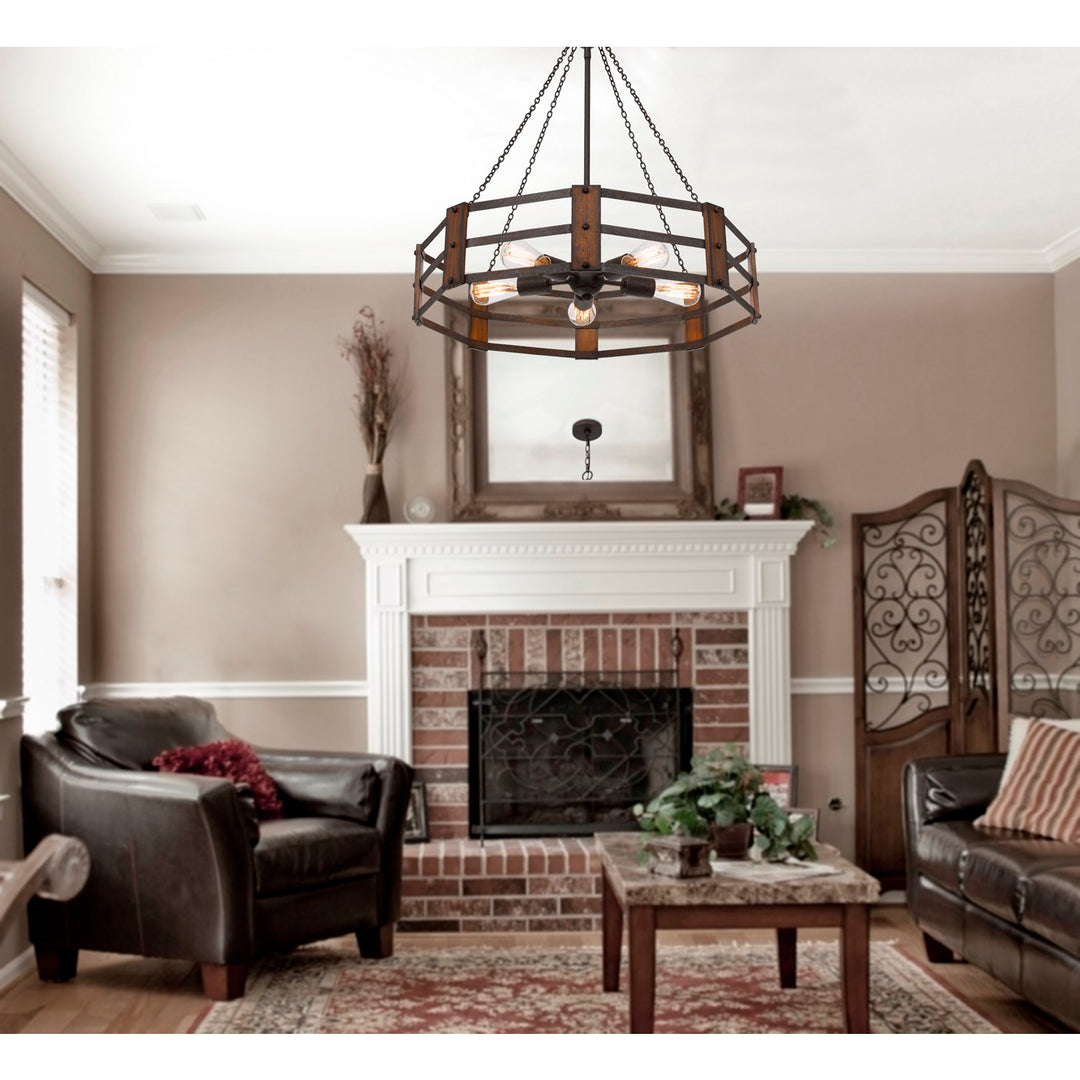 60W X 5  Metal Chandelier