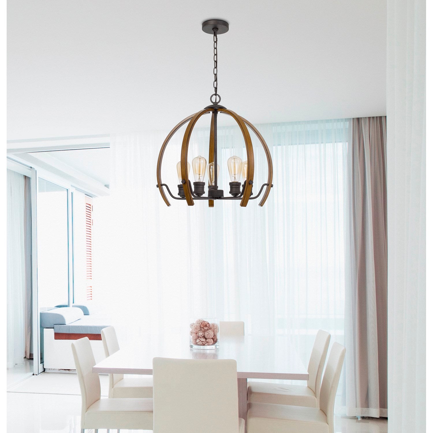 60W X 5  Metal Chandelier