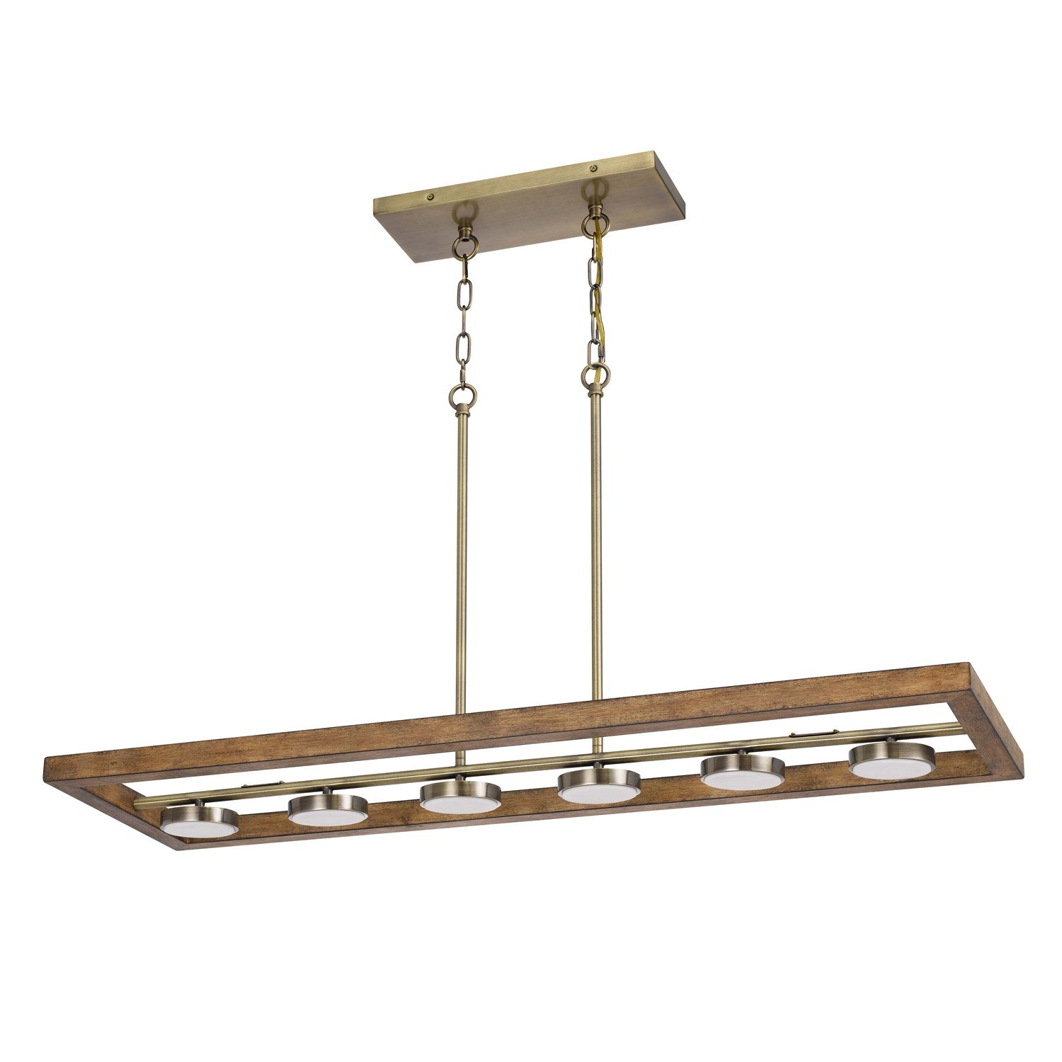 Dimmable Integrated Led Rubber Wood Island Chandelier by CAL Lighting