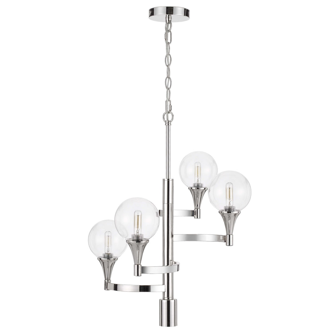 Metal Chandelier With A 3K Led 6W Down Light Clear Round Glass Shades by CAL Lighting