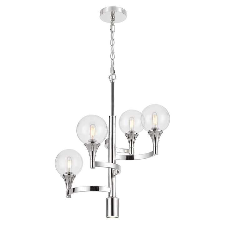 Metal Chandelier With A 3K Led 6W Down Light Clear Round Glass Shades