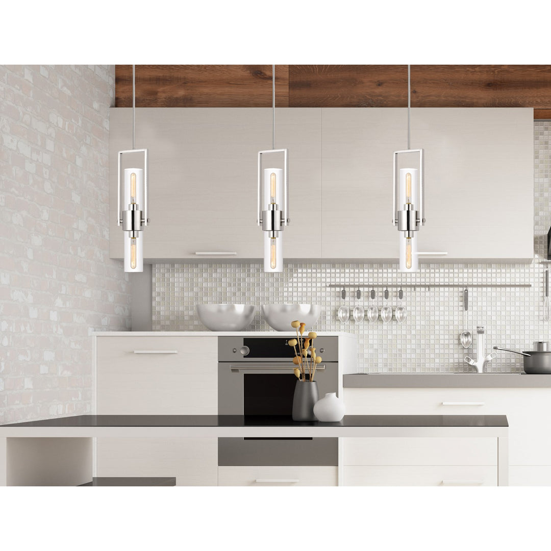 60W  Metal Pendant With Clear Glass Shade