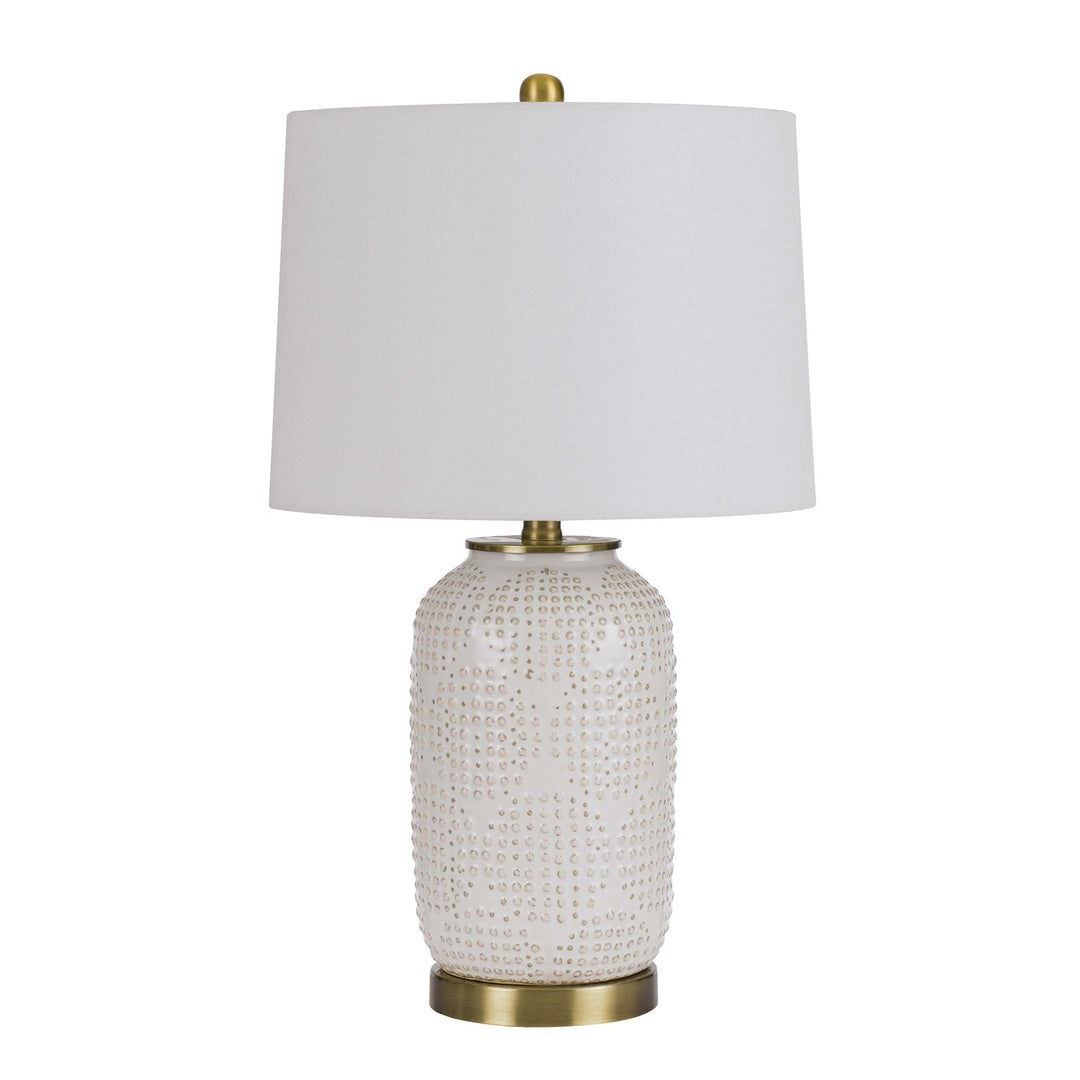 150W 3 Way  Ceramic Table Lamp With Hardback Fabric Shade by CAL Lighting