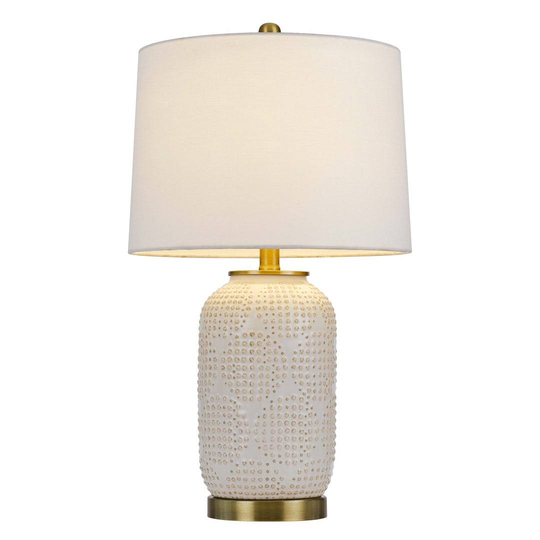 150W 3 Way  Ceramic Table Lamp With Hardback Fabric Shade