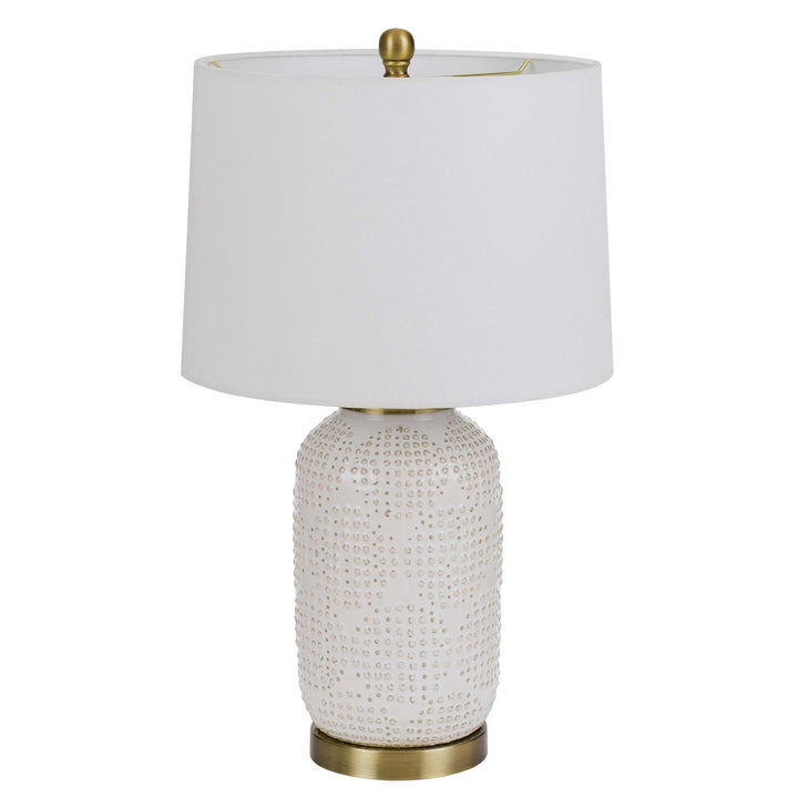 150W 3 Way  Ceramic Table Lamp With Hardback Fabric Shade