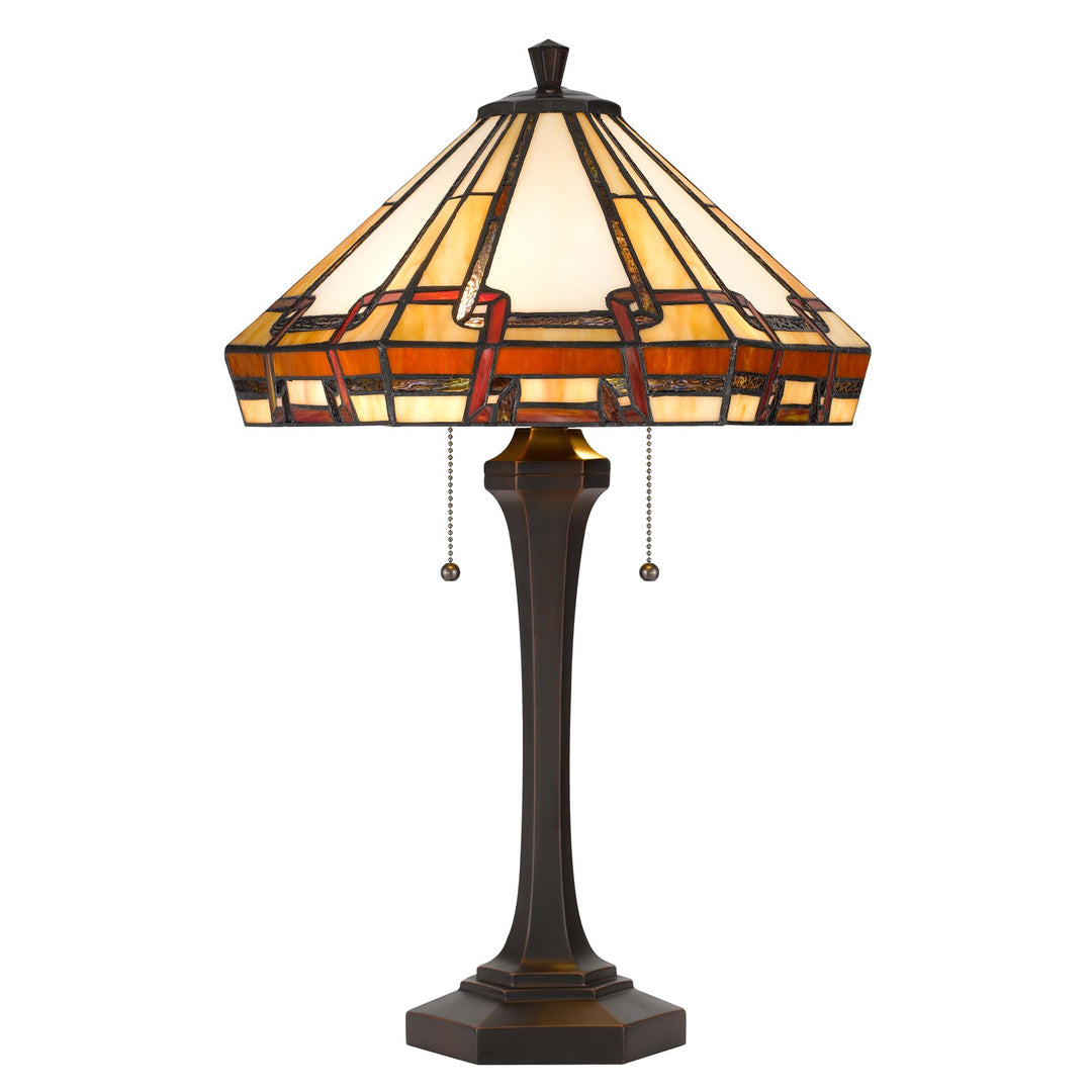 60W X 2  Table Lamp With Pull Chain Switch With Resin Lamp Body by CAL Lighting