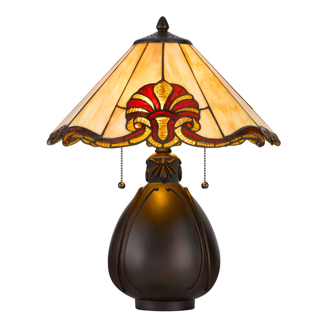 60W X 2  Table Lamp With Pull Chain Switch With Resin Lamp Body by CAL Lighting