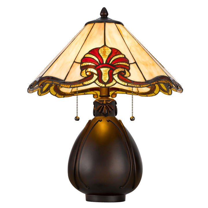 60W X 2  Table Lamp With Pull Chain Switch With Resin Lamp Body