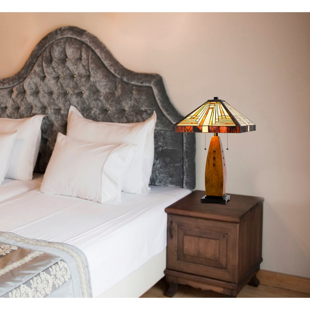 60W X 2  Table Lamp With Pull Chain Switch With Resin Lamp Body