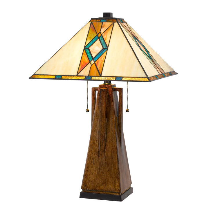 60W X 2  Table Lamp With Pull Chain Switch With Resin Lamp Body by CAL Lighting