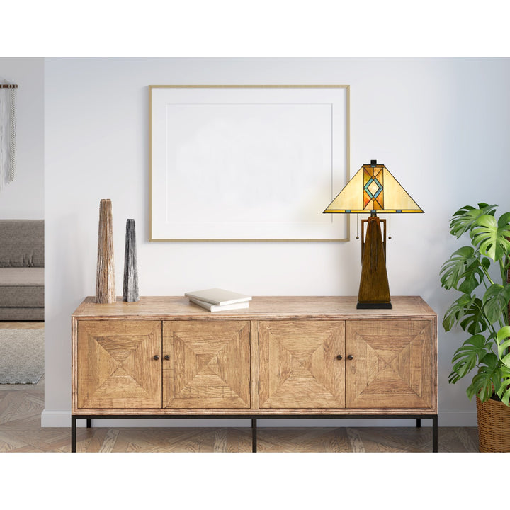 60W X 2  Table Lamp With Pull Chain Switch With Resin Lamp Body