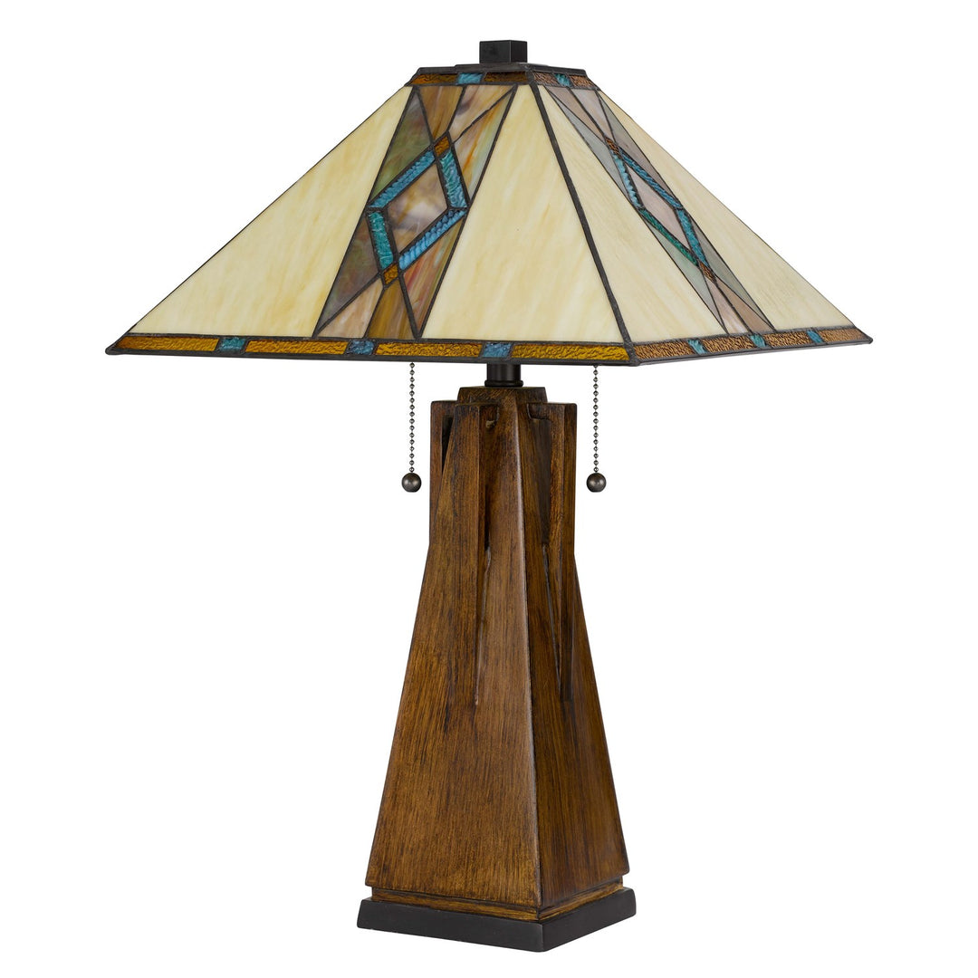 60W X 2  Table Lamp With Pull Chain Switch With Resin Lamp Body