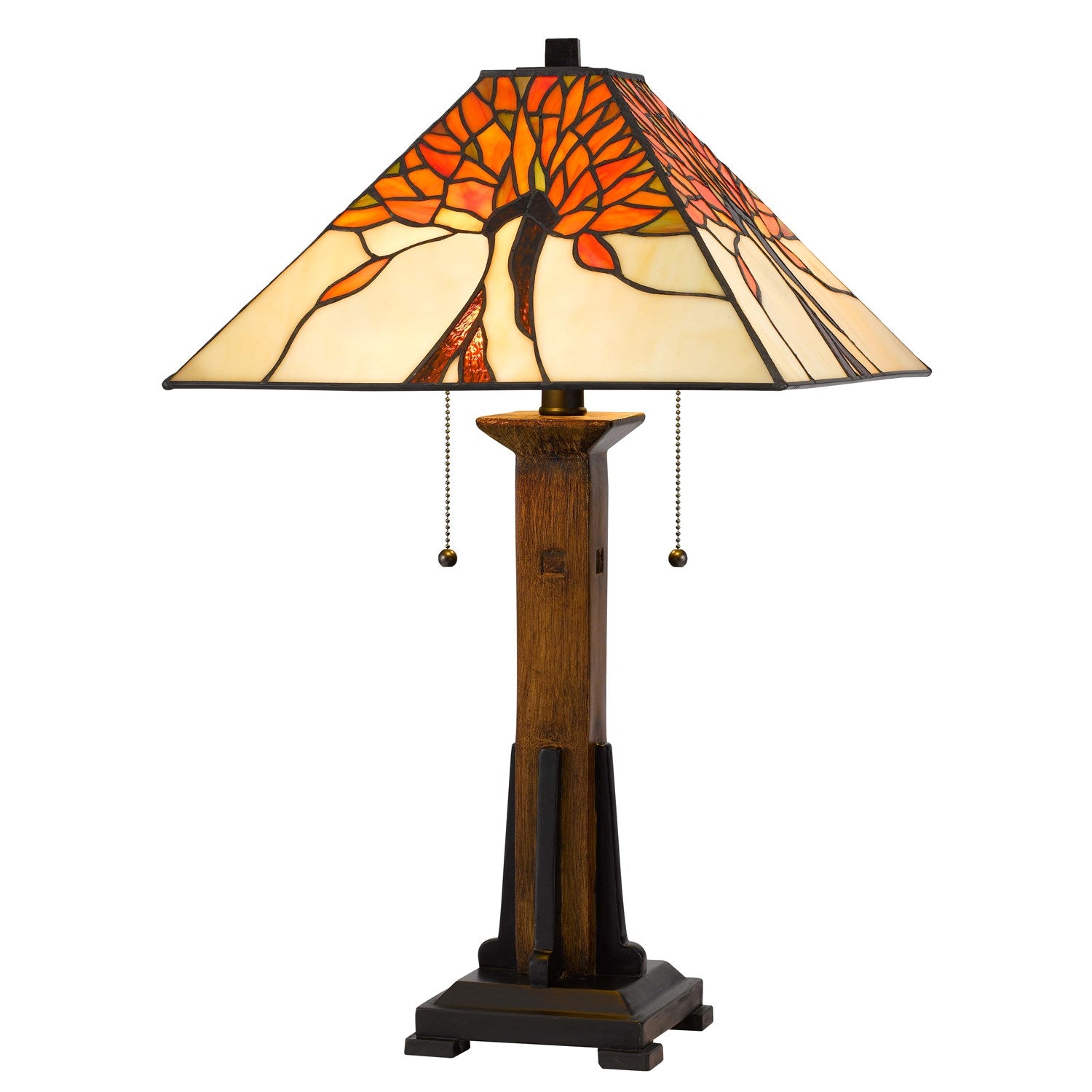 60W X 2  Table Lamp With Pull Chain Switch With Resin Lamp Body by CAL Lighting