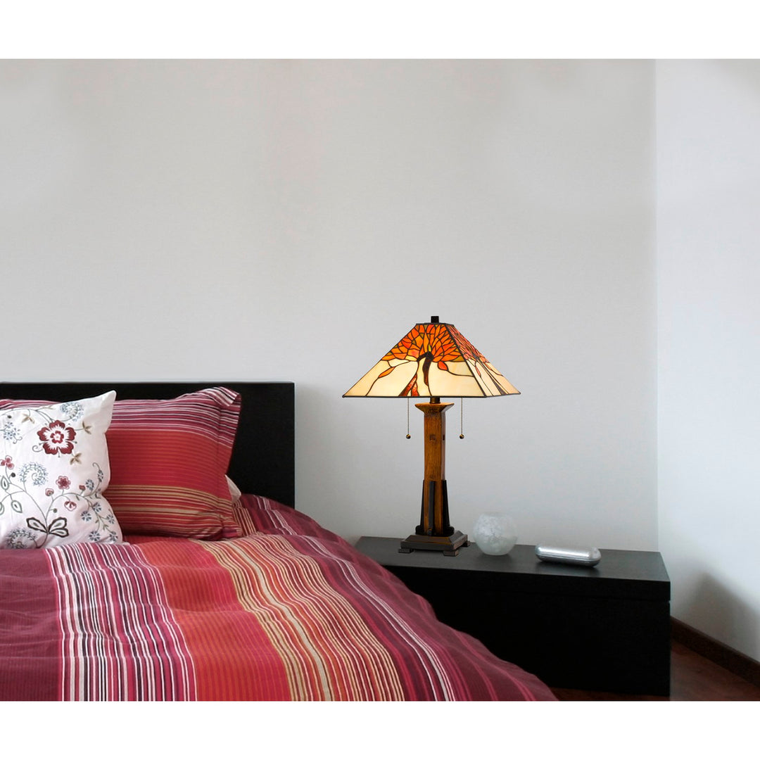 60W X 2  Table Lamp With Pull Chain Switch With Resin Lamp Body