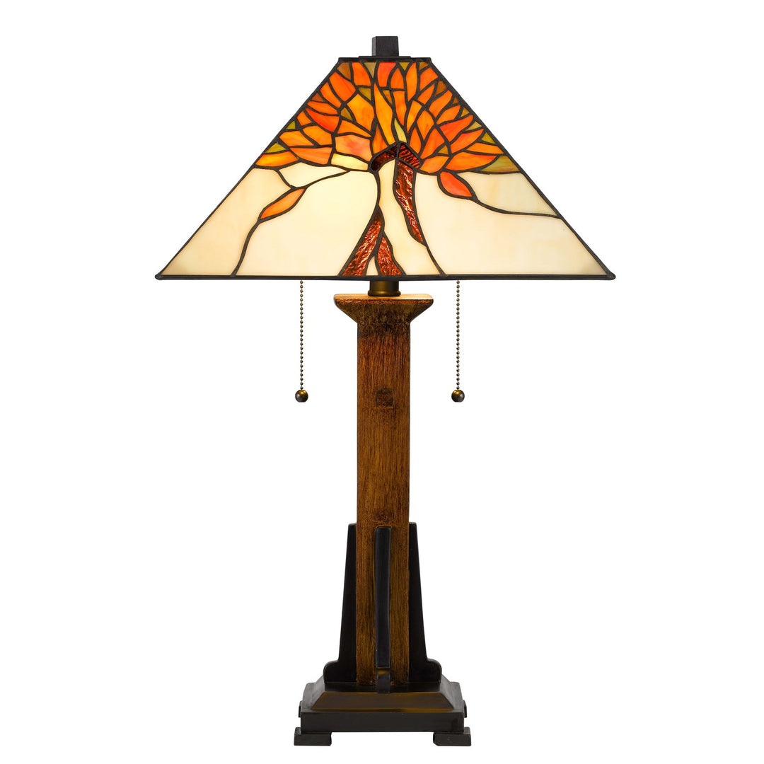 60W X 2  Table Lamp With Pull Chain Switch With Resin Lamp Body