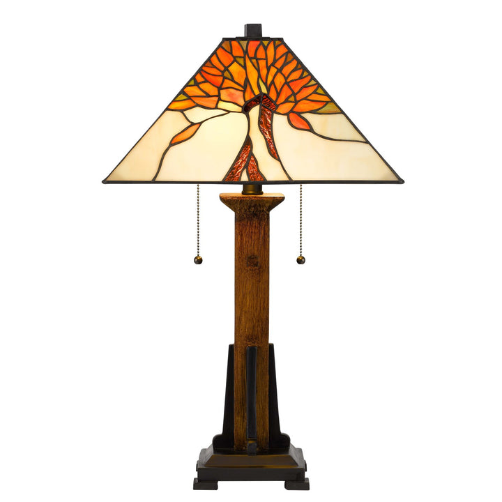 60W X 2  Table Lamp With Pull Chain Switch With Resin Lamp Body