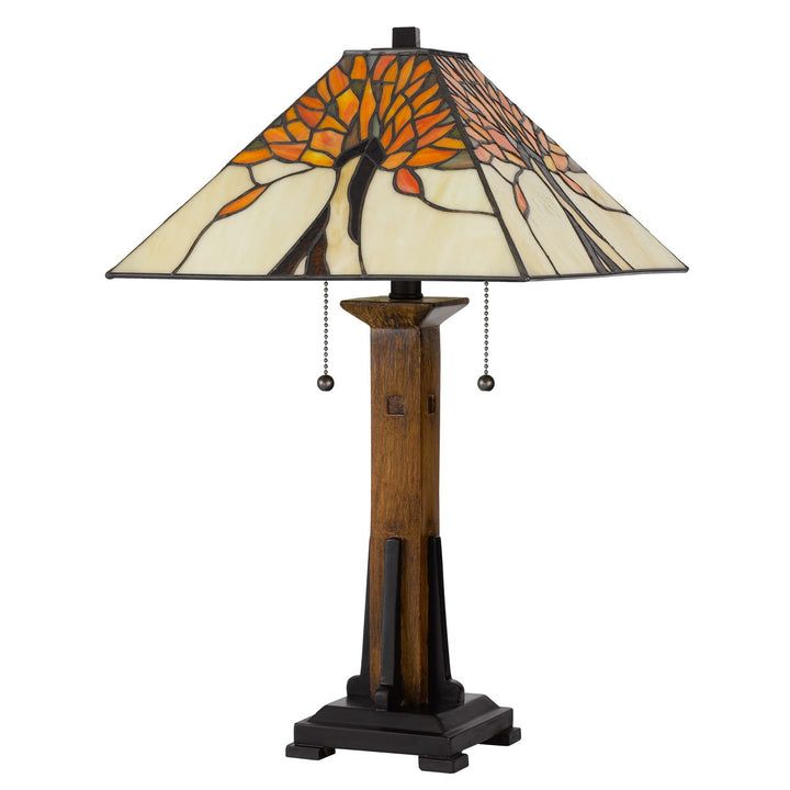 60W X 2  Table Lamp With Pull Chain Switch With Resin Lamp Body