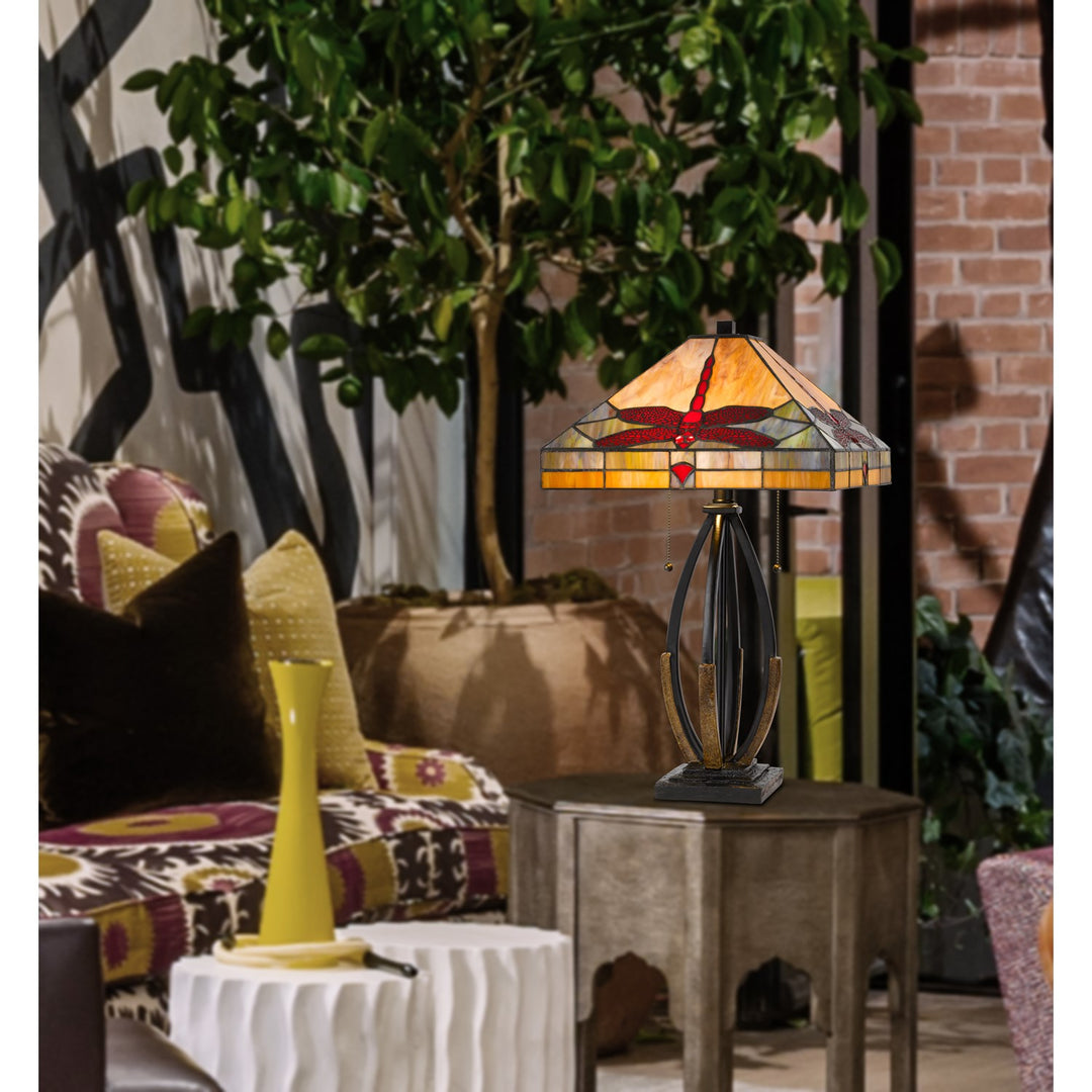 60W X 2  Table Lamp With Pull Chain Switch And Metal And Resin Lamp Body