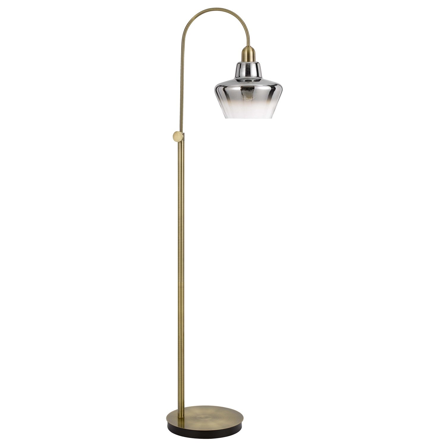 40W  Metal Arc Floor Lamp With Electoral Plated Smoked Glass Shade by CAL Lighting