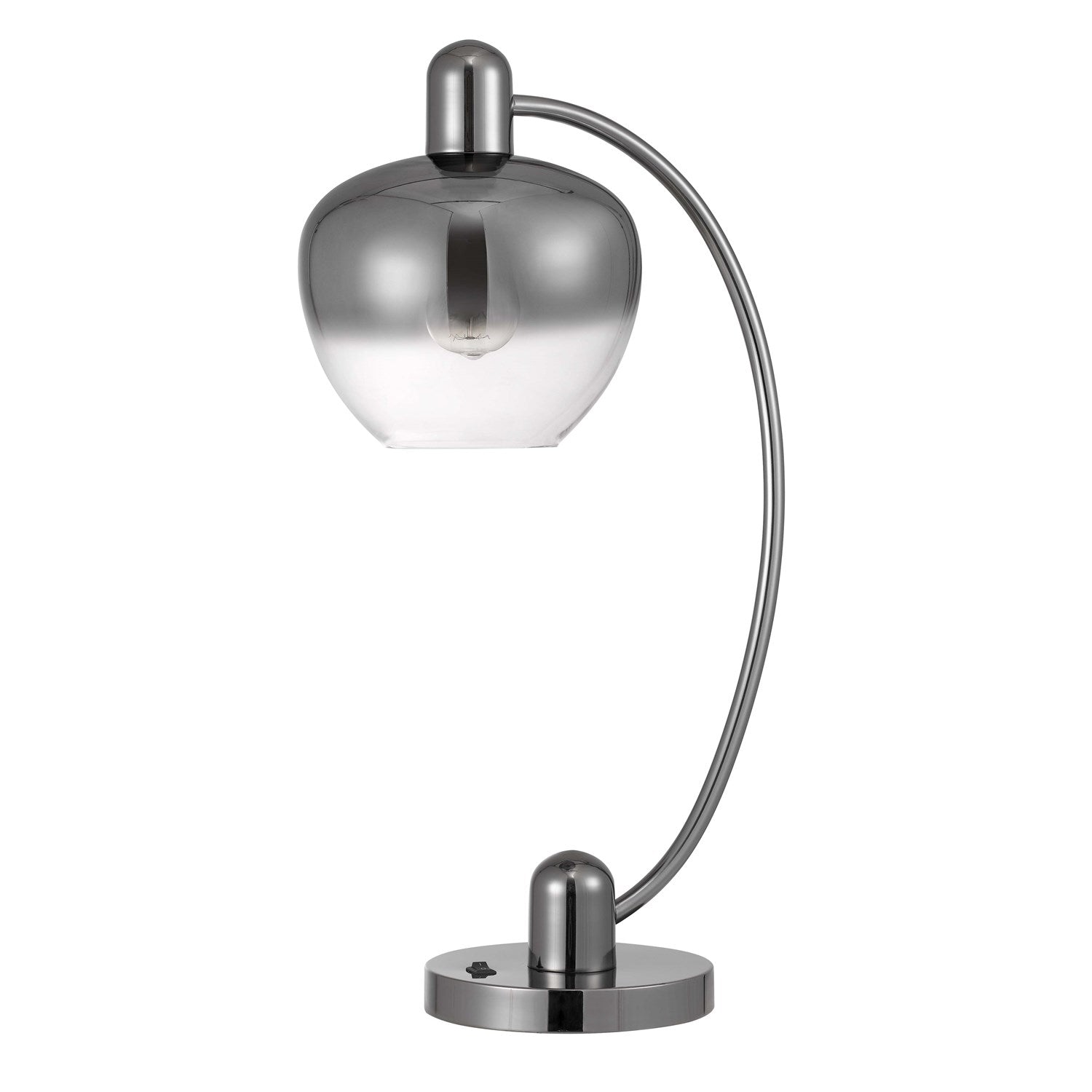 Metal Arc Table Lamp With Electoral Plated Smoked Glass Shade by CAL Lighting