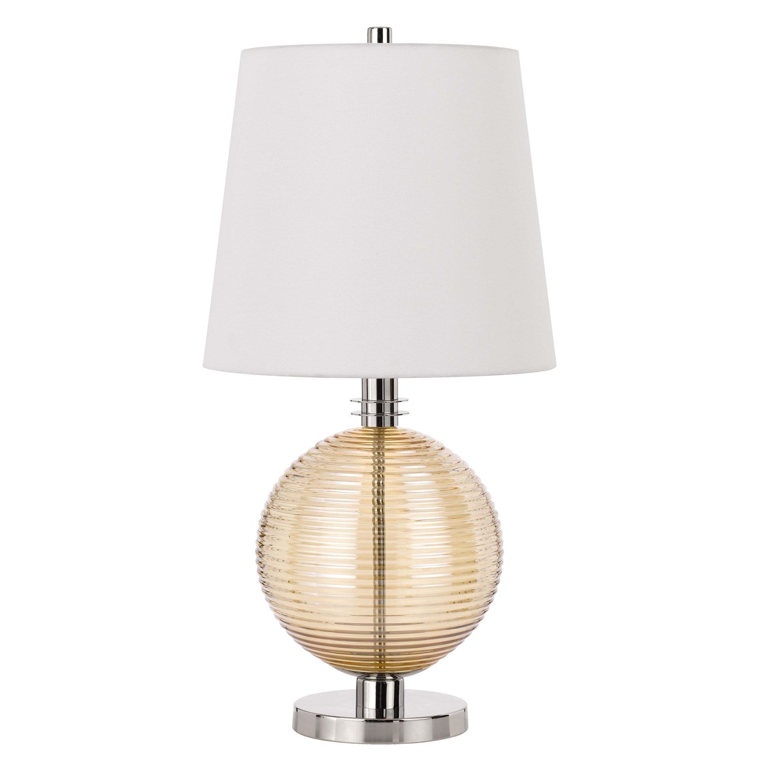 150W 3 Way  Glass Table Lamp With Hardback Fabric Shade by CAL Lighting